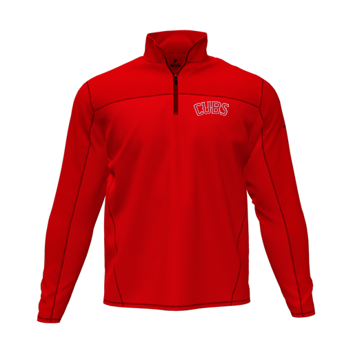 [CUS-DFW-QTRZ-PER-LSL-RED-AS-LOGO3] Quarter Zip Pullover (Adult S, Red, Logo 3)