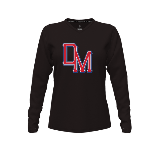 [FTLVCFBK-FYXS-LOGO2] Decker Comfort T-Shirt (Female Youth XS, Black, V Neck, Logo 2, Long Sleeve)