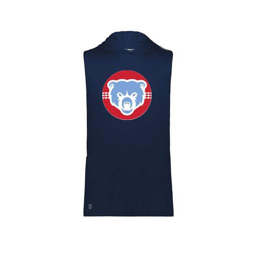 [222590.065.XS-LOGO1] Men's CoolDry Sleeveless Hoodie (Adult XS, Navy, Logo 1)