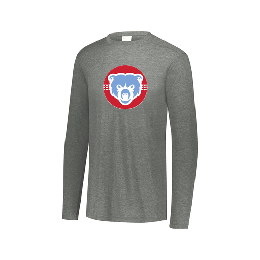 [FTLCUBGY-AXS-LOGO1] Decker Men's Tri-Blend T-Shirt - Long Sleeve (Adult XS, Gray, Logo 1)