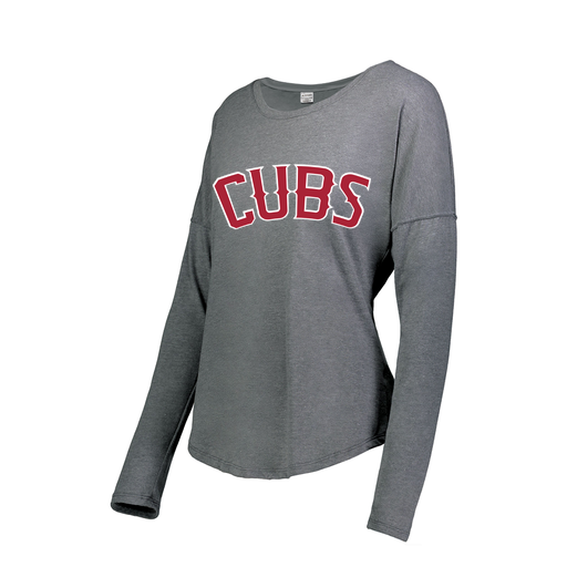 [FTLCUBGY-FAS-LOGO3] Decker Women's Tri-Blend T-Shirt - Long Sleeve (Female Adult S, Gray, Logo 3)